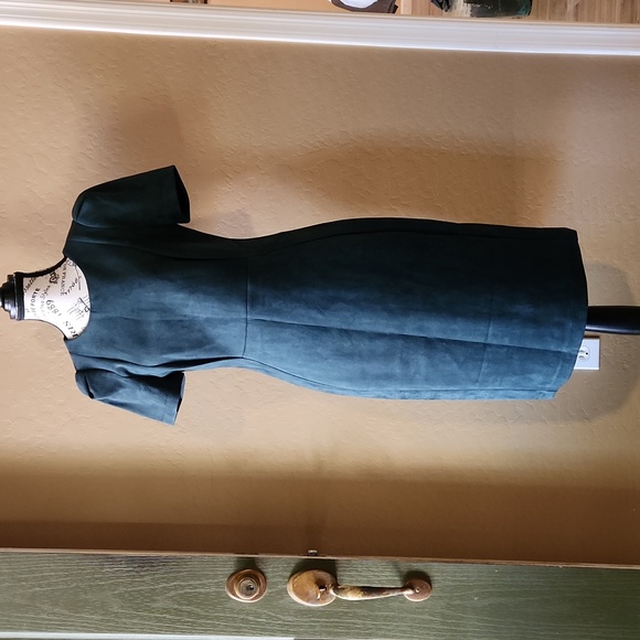 Calvin Klein Dresses & Skirts - NWOT Calvin Klein Forrest Green Faux Suede Sheath Dress (547)